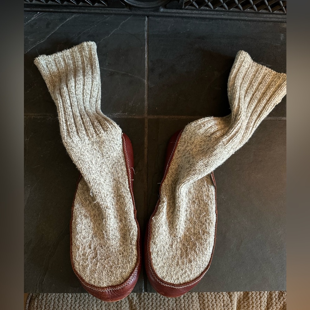 Used acorn slipper socks